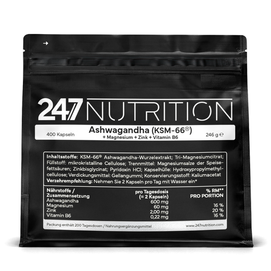 Aschwaganda + Magnesium + Zink + VitB6 - 400 Kapseln