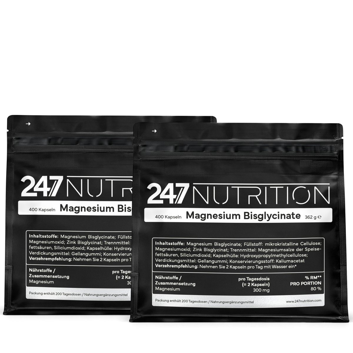 2x Magnesium Bisglycinate - 400 Kapseln