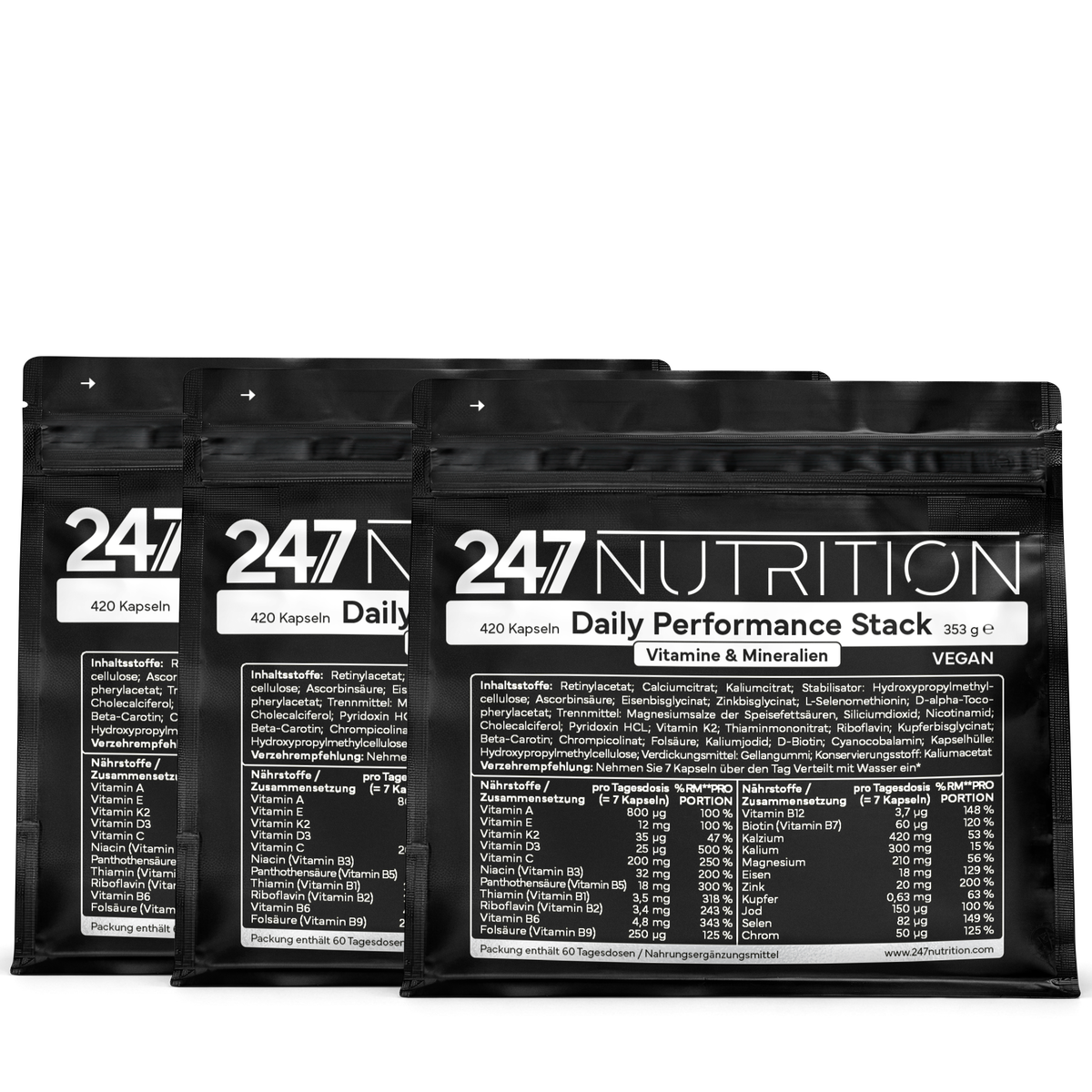 3x Daily Performance Stack - 420 Kapseln
