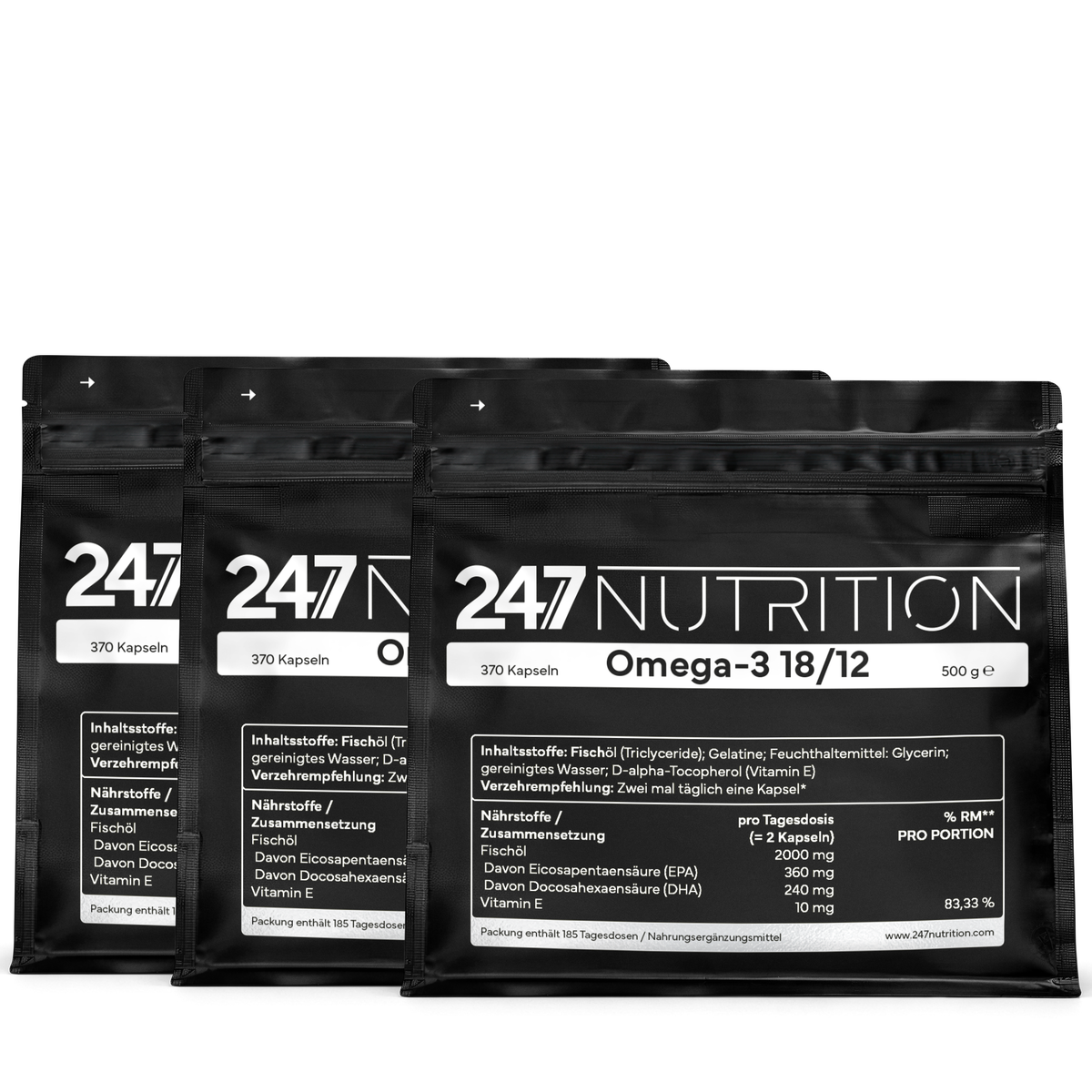3x Omega-3 18/12 - 370 Kapseln