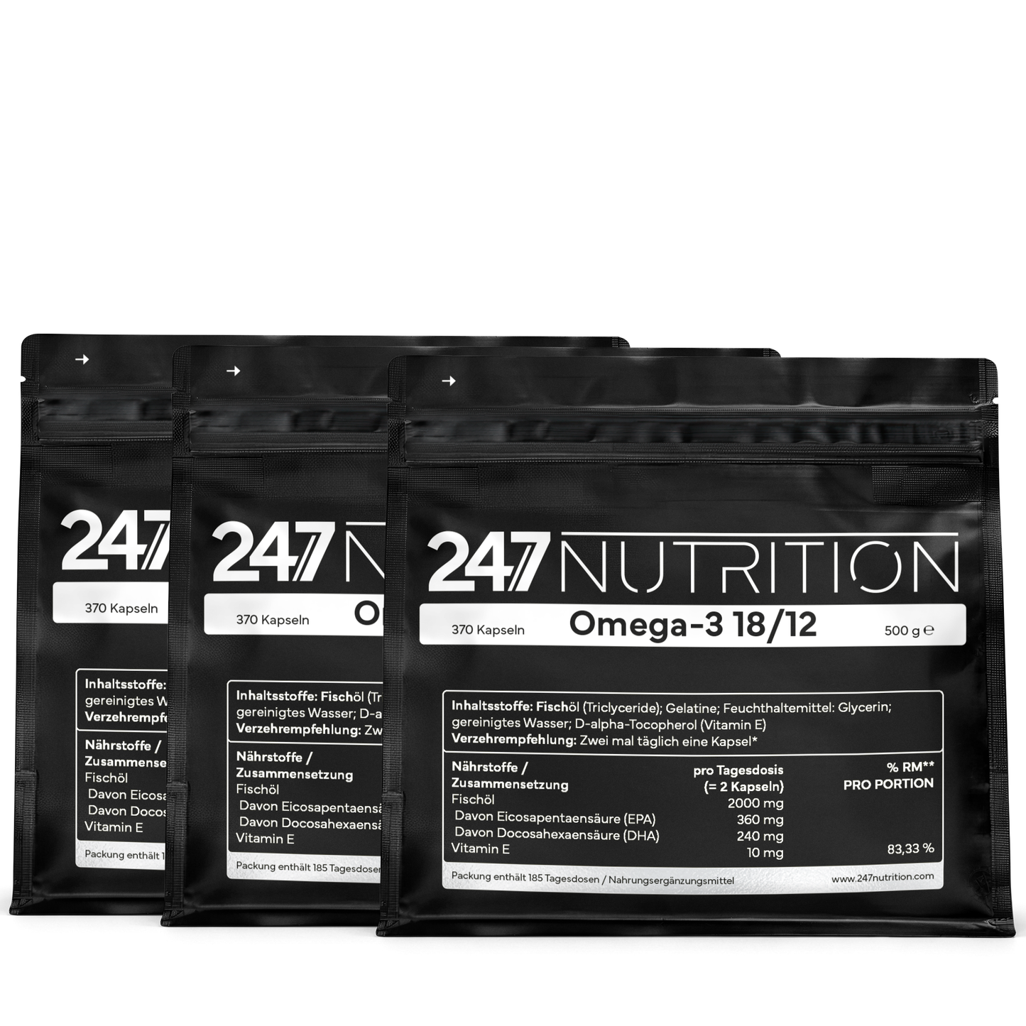 3x Omega-3 18/12 - 370 Kapseln