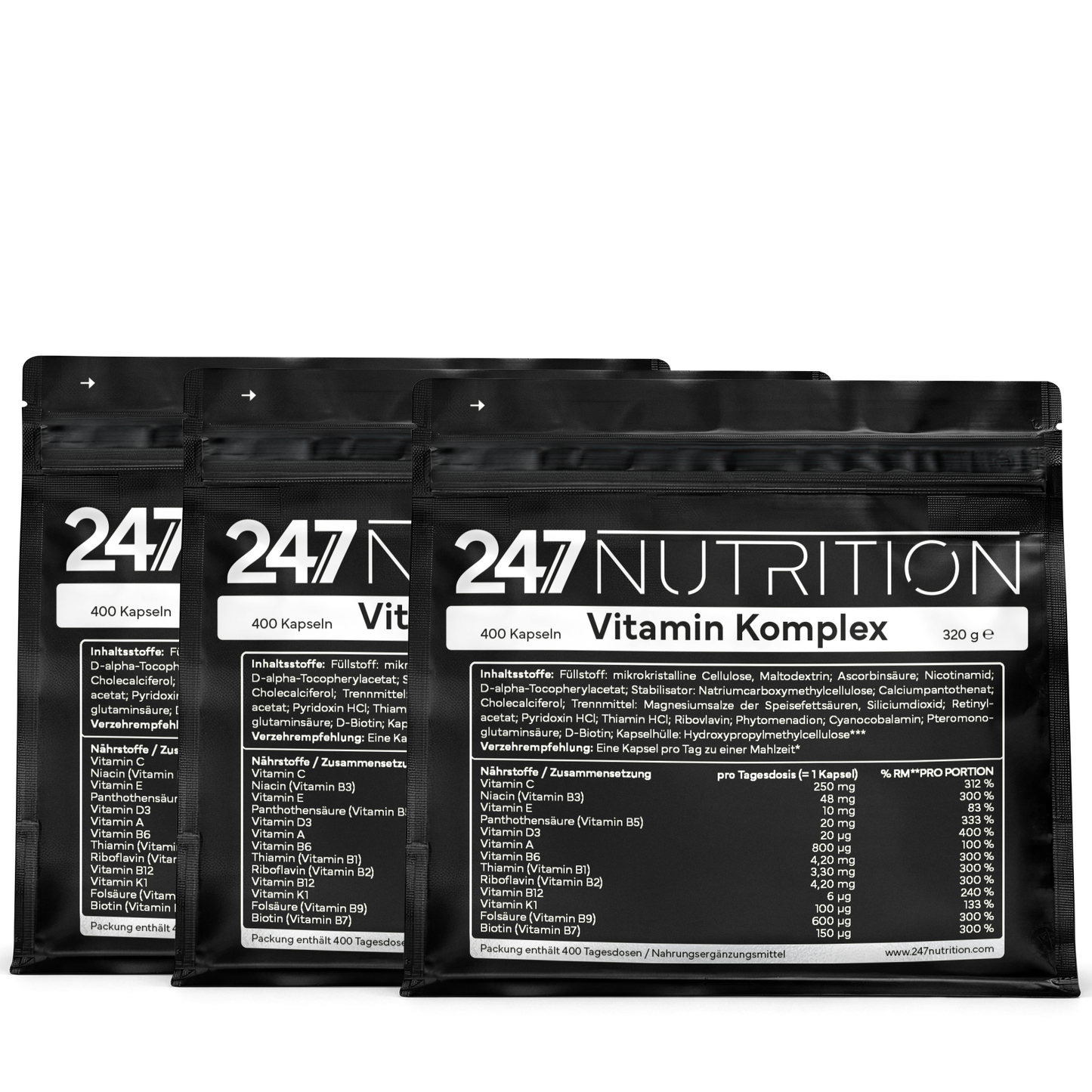 3x Vitamin Komplex - 400 Tabletten