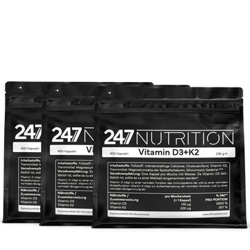 3x Vitamin D3+K2 - 400 Kapseln