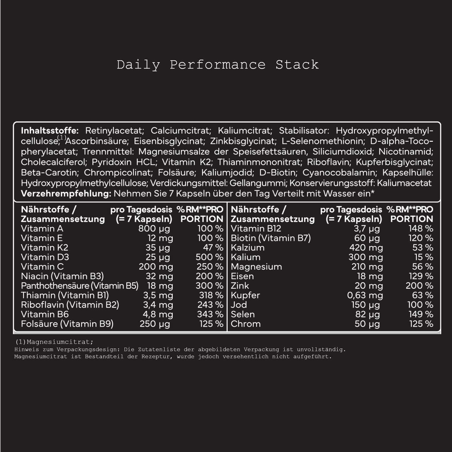 Daily Performance Stack - 420 Kapseln
