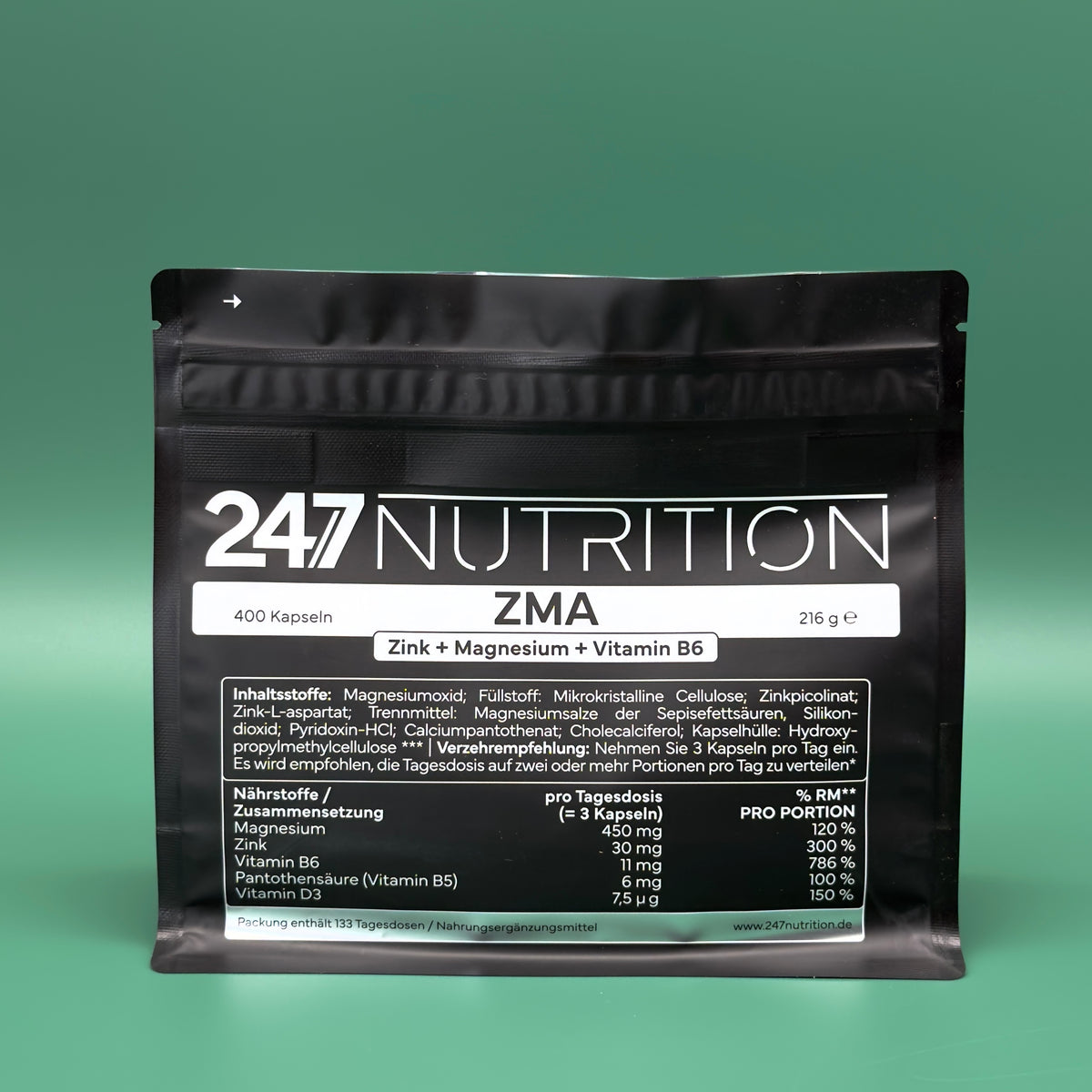 ZMA (Zn + Mg + VitB6) - 400 Kapseln